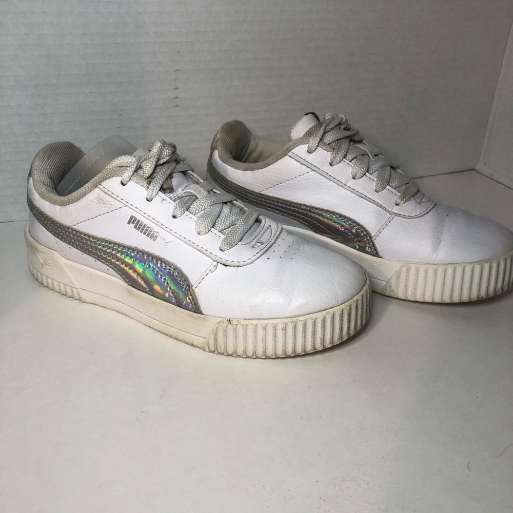 Puma White and Silver Sneakers - Picture 7 of 16